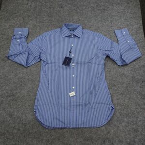 Polo Ralph Lauren‎ Mens Button Up Shirt 15 38 Regent Fit Blue White Dress B